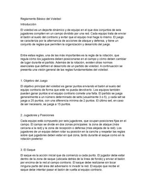 Reglamento Básico Del Voleibol