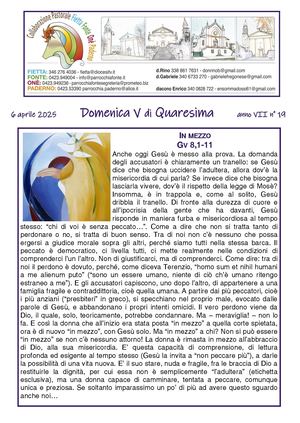 Avvisi Parrocchiali Dal 6 Al 13 Aprile 2025 - 5ª Domenica Di Quaresima 2025
