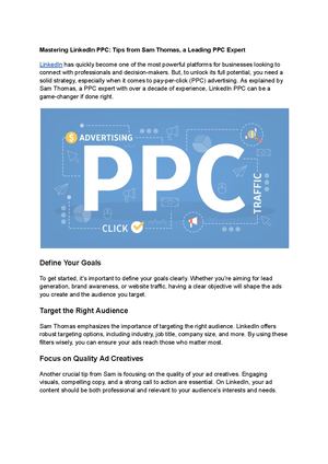 Mastering Linked In Ppc