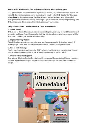 Dhl Courier Ahmedabad