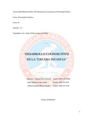 Trabajo Grupal No 5 Psicologia Evolutiva De La Etapa Concreta