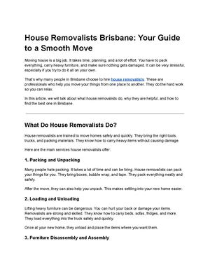 House Removalists Brisbane Your Guide To A Smooth Move