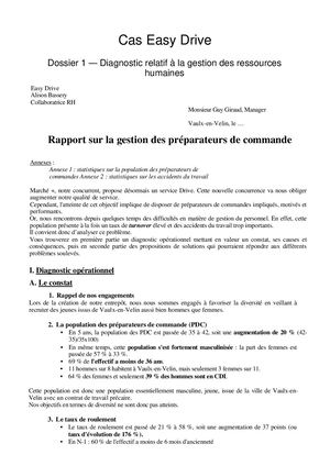Easy Drive Proposition De Corrigé Du Rapport