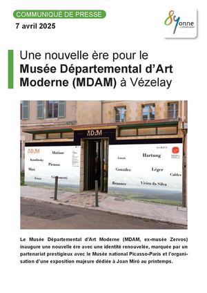 Une nouvelle ère pour le Musée Départemental d’Art Moderne (MDAM) à Vézelay