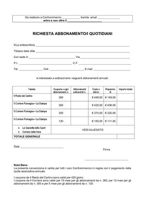 Scheda Quotidiani Carlino 2025