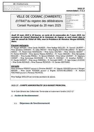 Compte Administratif 2024 Budget Principal