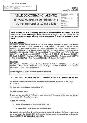 Affectation Des Résultats Budgétaires 2024 Budget Principal