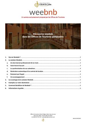 Présentation Weebnb, un service du Club Pro 2025 de l'Office de Tourisme Arbois Poligny Saline Coeur du Jura