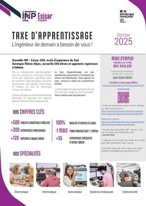 Esisar Taxe Apprentissage 2025