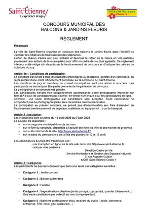 Règlement Concours Balcons Fleuris 2025