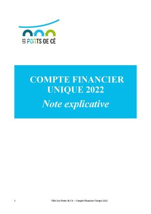 Compte financier unique PDC 2022