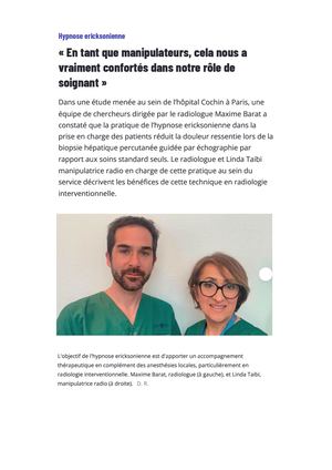 Hypnose Ericksonienne - Avril 2024