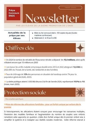 Newsletter 2 Préparation Concours En3s