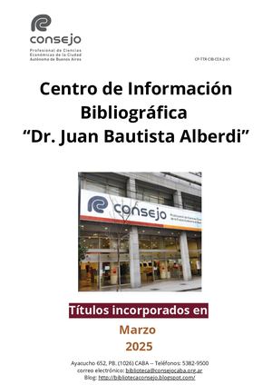 Novedades Bibliográficas 3/2025