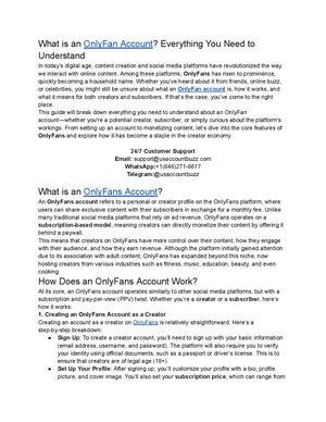 What Is An Only Fan Account Everything You Need To Understand