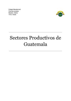 Sectores Productivos De Guatemala