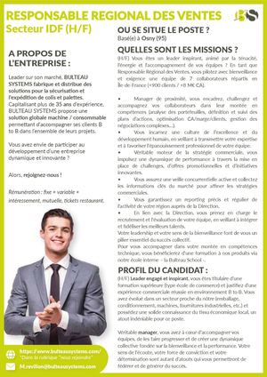 Responsable Régional de Ventes IDF