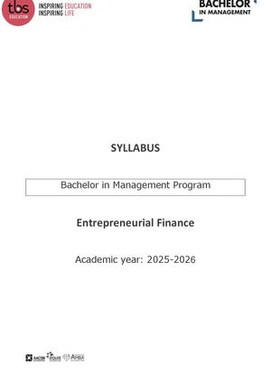 CASA_Entrepreneurial Finance Syllabus