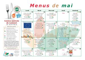 Menus des écoles - Mai 2025