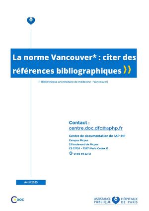 Norme Vancouver Avril 2025