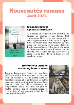Nouveautés Avril 2025