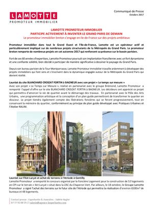 Lamotte participe activement à inventer le Grand Paris de demain - 19 octobre 2017