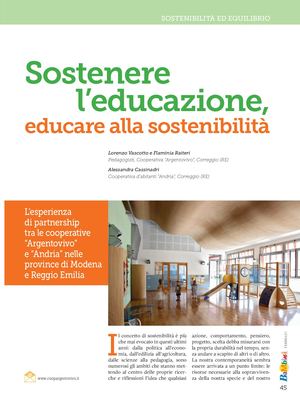 Sostenere L'educazione, Educare Alla Sostenibilità