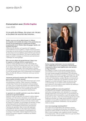 Conversation Avec | Emilie Capliez