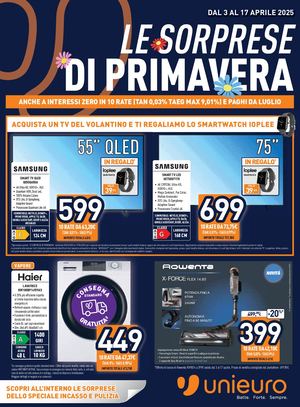Volantino UNIEURO - LE SORPRESE DI PRIMAVERA - dal 3 al 17 Aprile