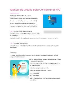 Manual de usuario para configurar dos pc