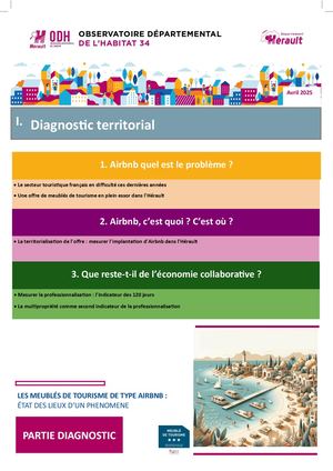 LES MEUBLÉS DE TOURISME DE TYPE AIRBNB : ÉTAT DES LIEUX D’UN PHENOMENE Partie Diagnostic