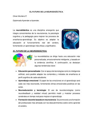 El Futuro De La Neurodidáctica En La Educacion Diplo Aprender A Aprender