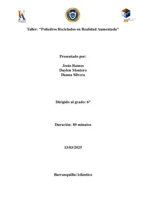 Taller De Ra Jesús Ramos, Daylen Montero, Danna Silvera