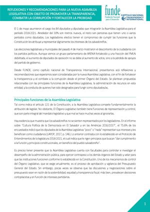Principales Funciones De La Asamblea Legislativa
