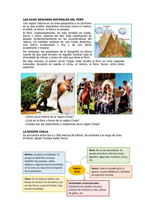 Las Ocho Regiones Naturales Del Perú