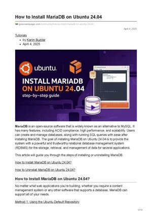 How To Install Maria Db On Ubuntu 2404