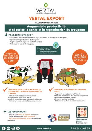 VERTAL EXPORT | Aliment complémentaire pour animaux d'élevage