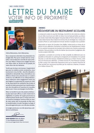 LETTRE DU MAIRE #6 MONTAIGU