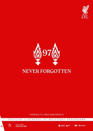 Liverpool v West Ham United matchday programme 2024/25