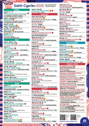 Programme des grands événements 2025 à Saint-Cyprien