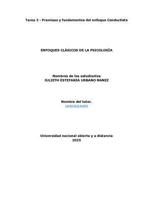 Enfoques Clásicos De La Psicología Cartilla A