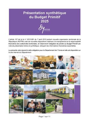 Note De Présentation Brève Et Synthétique