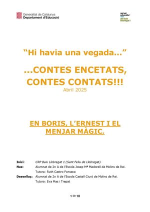 EN BORIS, L’ERNEST I EL MENJAR MÀGIC.