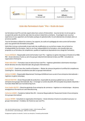 Liste Des Formateurs Formation Professionnelle