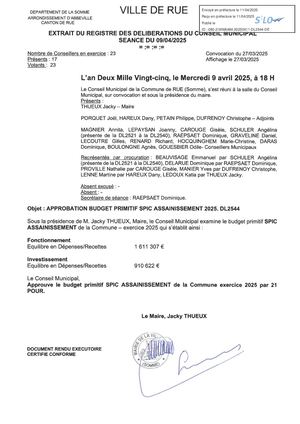 DL2544 Approbation BP SPIC Assainissement 2025