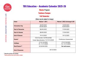 Master Calendar Toulouse Exchange
