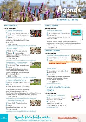 Agenda du week-end 12 & 13 avril 2025