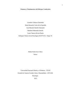 Premisas Y Fundamentos Del Enfoque Conductista