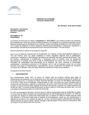 Ley De Planificacion Del Tren Del Pacifico