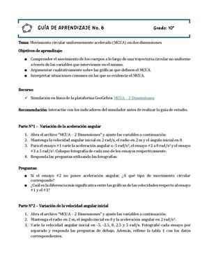 Guía De Aprendizaje No 6 Mcua En Dos Dimensiones